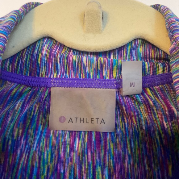 Athleta zip top. sz M -gorgeous colors! - Picture 3 of 3